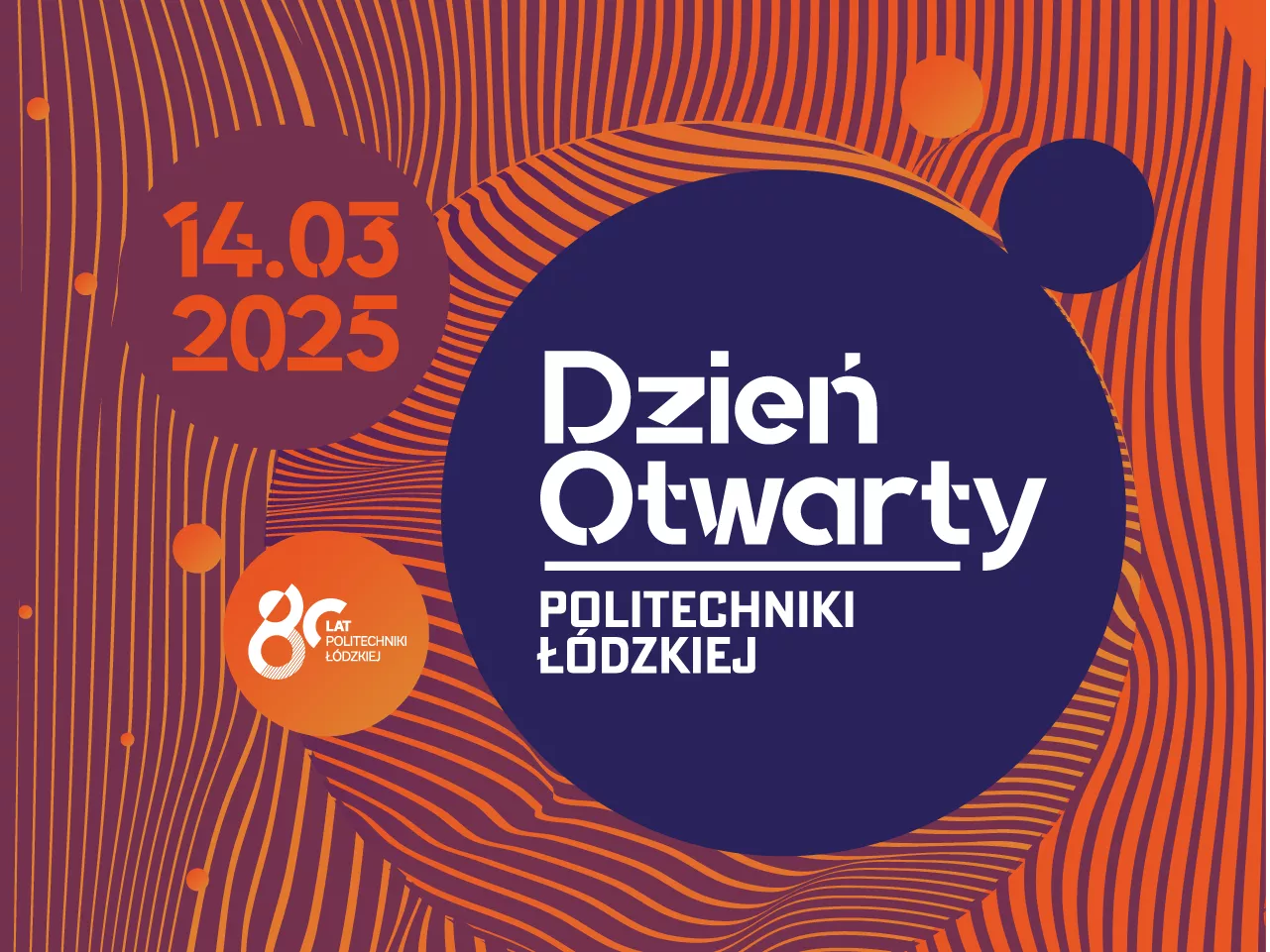 Abstrakcyjna grafika promująca Dzień Otwarty 2025